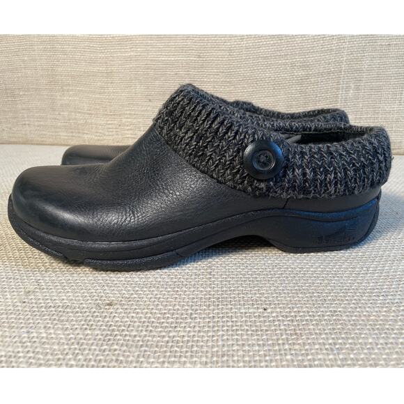Dansko KENZIE Clogs, Warm Knit uppers, Black Leather, Ladies Size 42, (12) - Picture 4 of 9